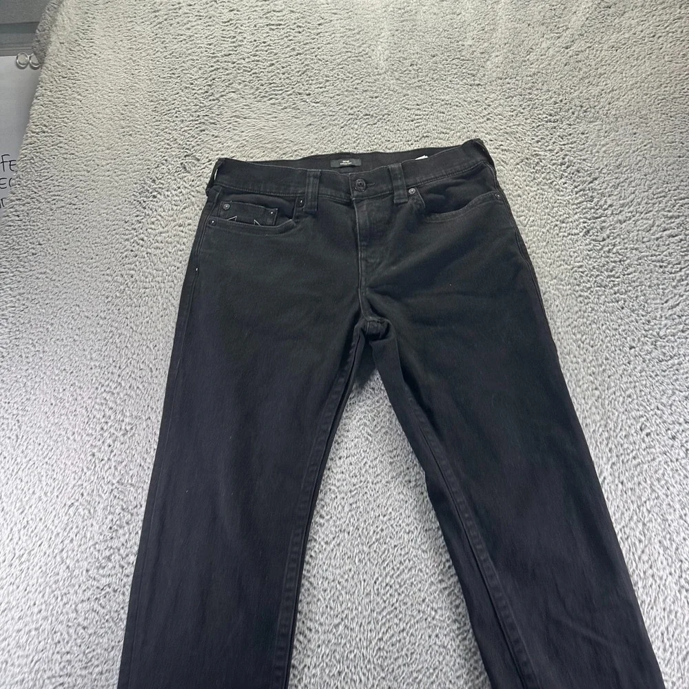 True Religion Geno Jeans Mens 36x33 Black Cotton Denim Straight Workwear Stretch
